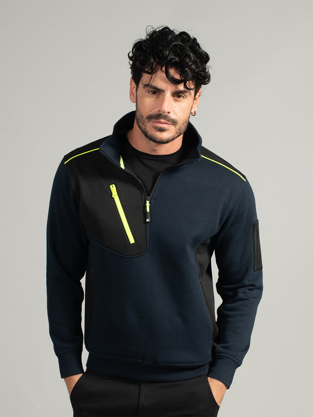 FELPA CON ZIP 3/4 PREMIUM - 14 COLORI