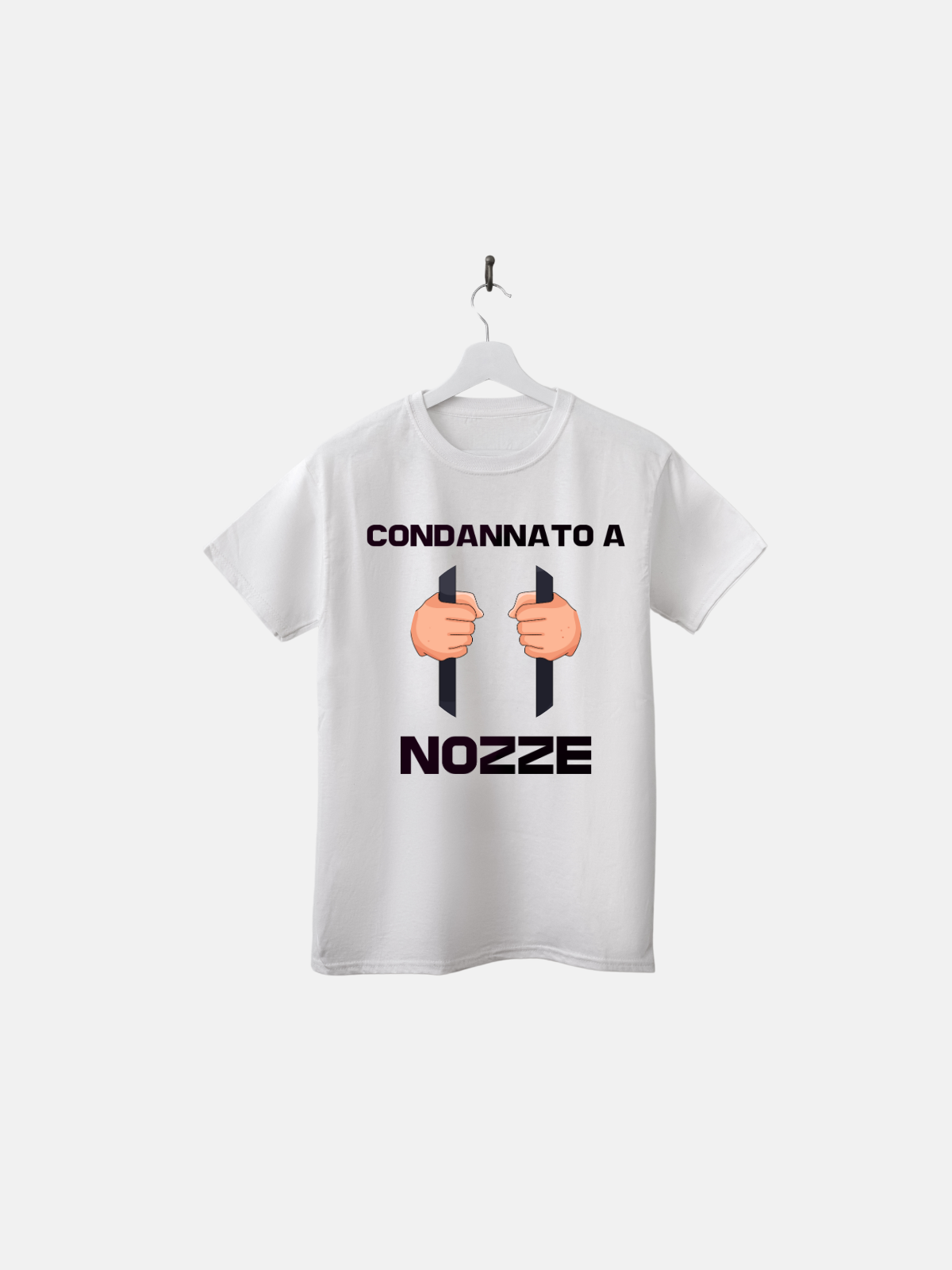 T-SHIRT - CELIBATO - CONDANNATO A NOZZE - BIANCA