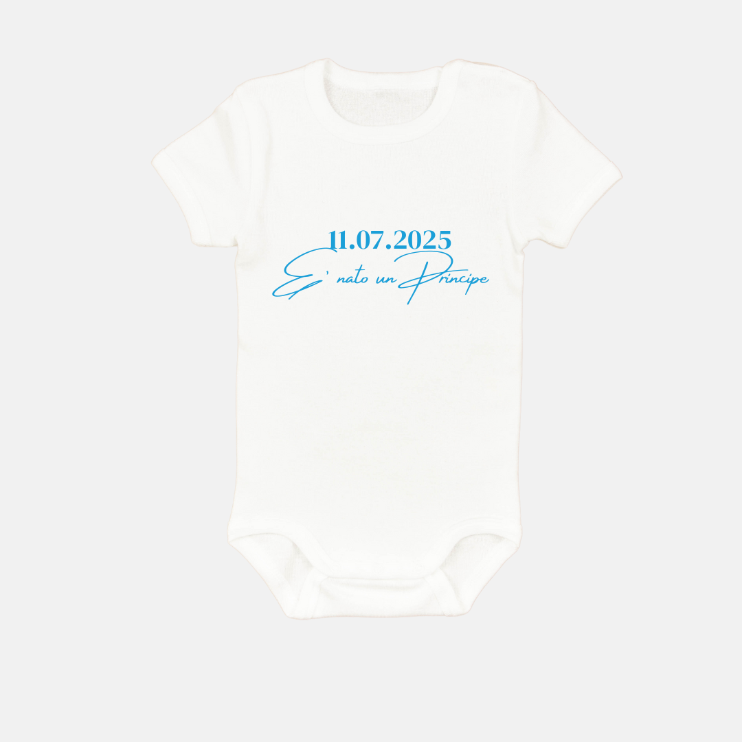 BODY NEONATO - E' NATO UN PRINCIPE - data personalizzabile