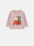 FELPA BAMBINA- BABBO NATALE - ROSA