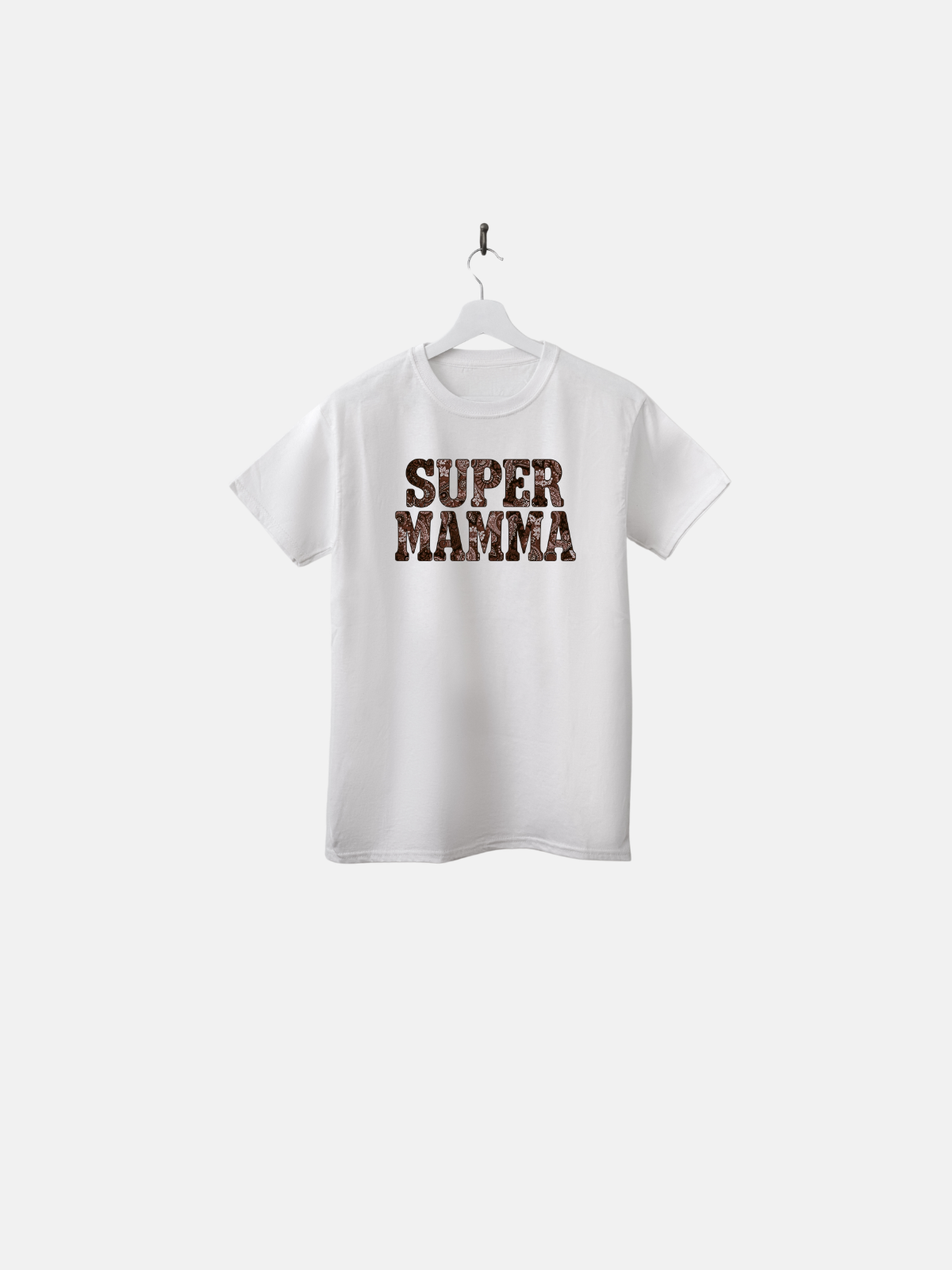 T-SHIRT - FESTA DELLA MAMMA - SUPER MAMMA - BANDANA MARRONE