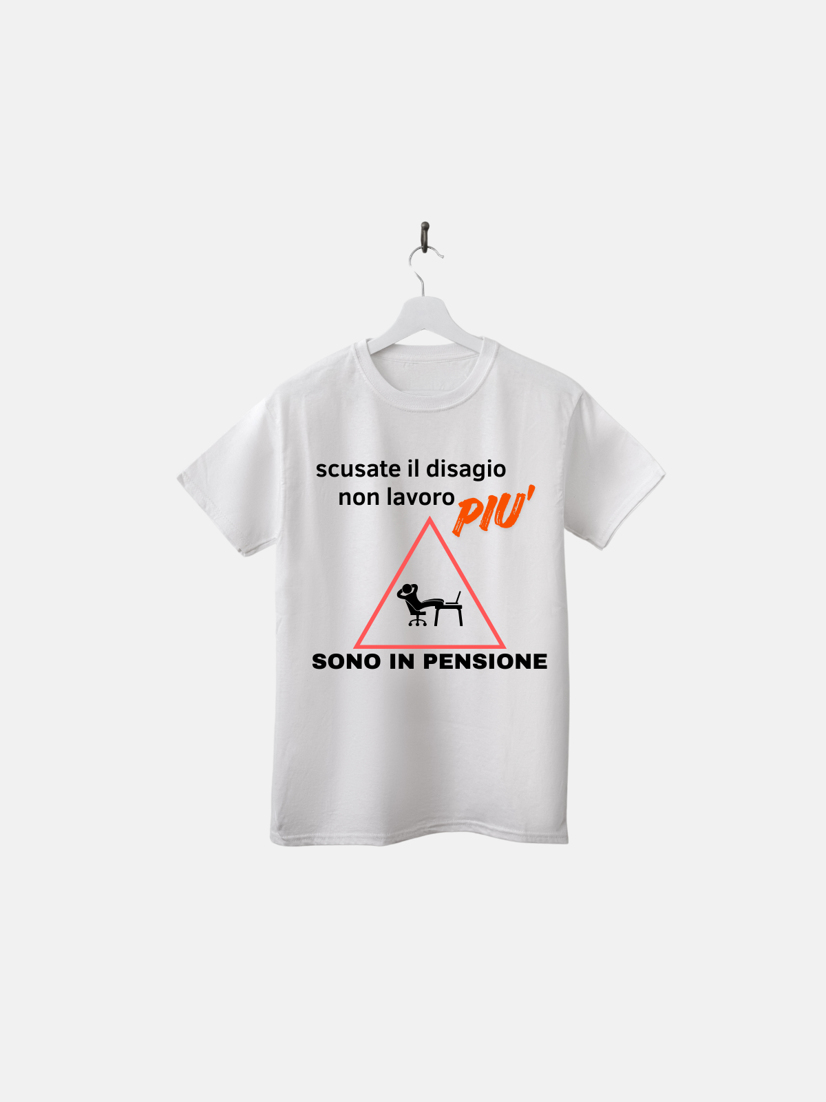 T-SHIRT - PENSIONE - SCUSATE IL DISAGIO - BIANCA